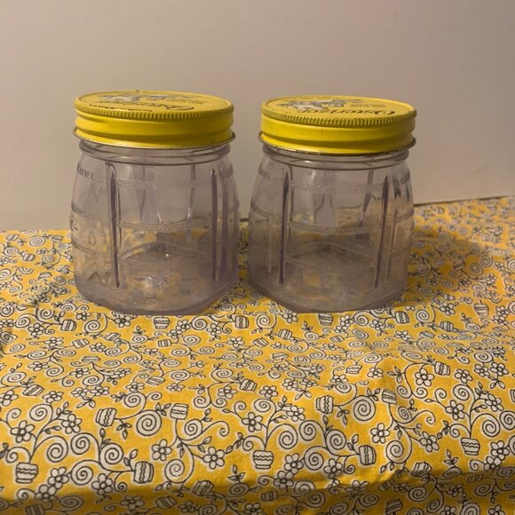 FOOD STORAGE - 2 Vintage Osterizer MINI BLEND jar plastic containers w/ handles - Picture 6 of 14